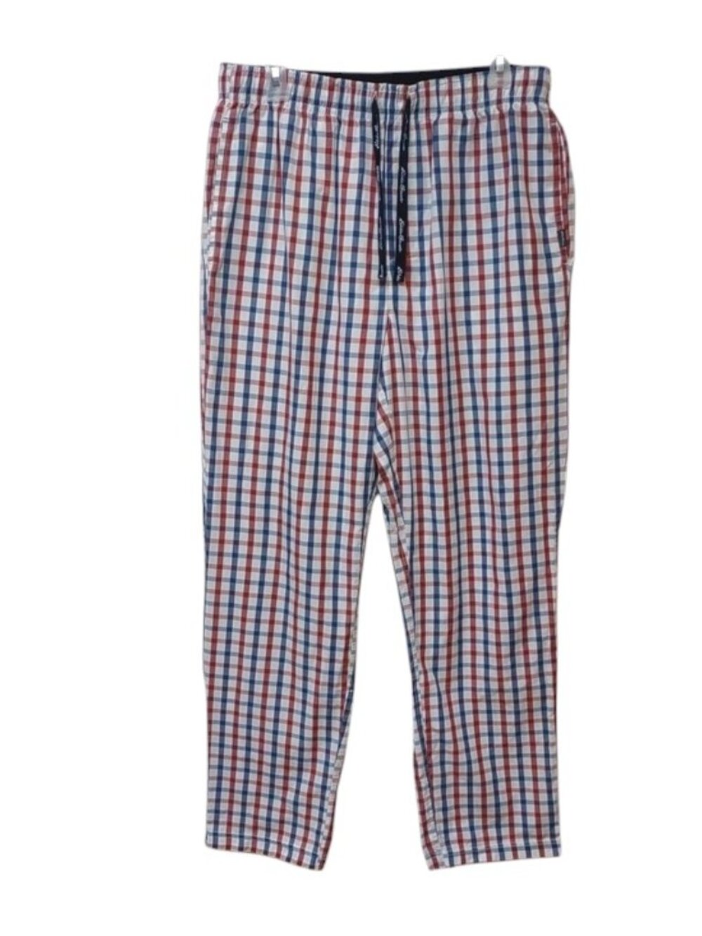Eddie Bauer Men's Plaid Brown Blue White Gingham Lightweight Sleep Lounge Pants